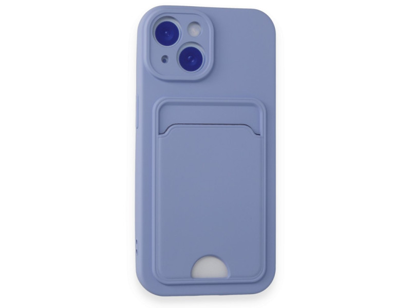 Newface iPhone 15 Kılıf Kelvin Kartvizitli Silikon - Lila