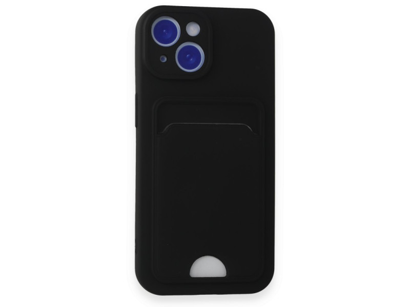 Newface iPhone 15 Kılıf Kelvin Kartvizitli Silikon - Siyah