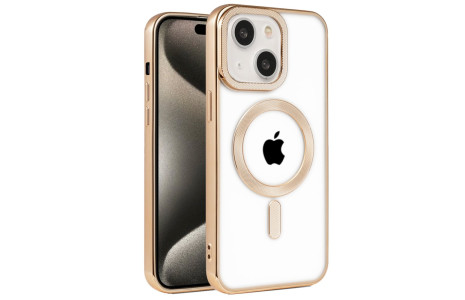 Newface iPhone 15 Kılıf Kronos Magsafe Kapak - Gold