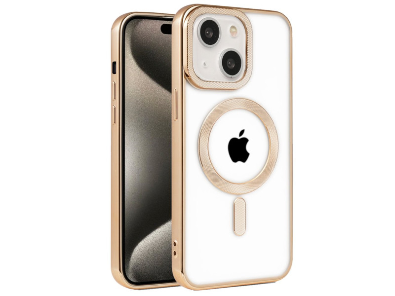 Newface iPhone 15 Kılıf Kronos Magsafe Kapak - Gold