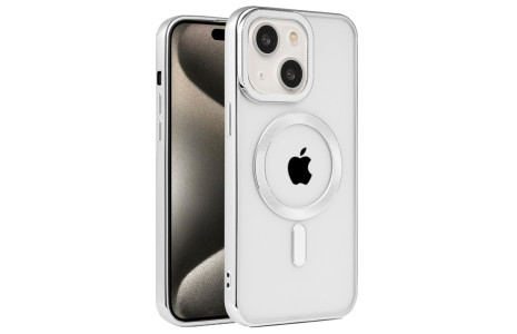 Newface iPhone 15 Kılıf Kronos Magsafe Kapak - Gümüş