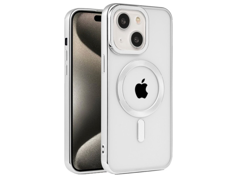 Newface iPhone 15 Kılıf Kronos Magsafe Kapak - Gümüş