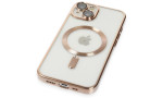 Newface iPhone 15 Kılıf Kross Magneticsafe Kapak - Gold