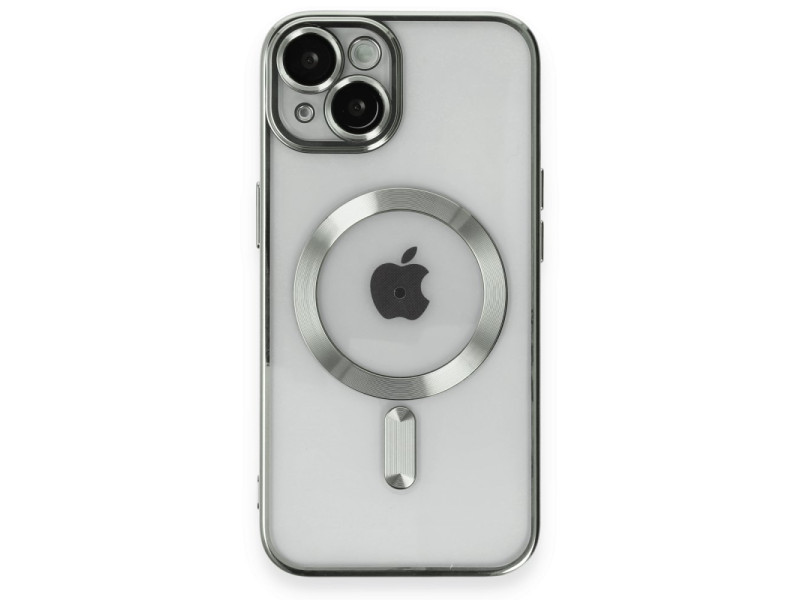 Newface iPhone 15 Kılıf Kross Magneticsafe Kapak - Gümüş