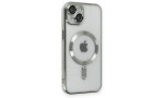 Newface iPhone 15 Kılıf Kross Magneticsafe Kapak - Gümüş