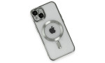 Newface iPhone 15 Kılıf Kross Magneticsafe Kapak - Gümüş