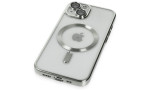 Newface iPhone 15 Kılıf Kross Magneticsafe Kapak - Gümüş