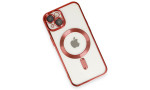 Newface iPhone 15 Kılıf Kross Magneticsafe Kapak - Kırmızı