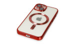 Newface iPhone 15 Kılıf Kross Magneticsafe Kapak - Kırmızı
