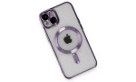 Newface iPhone 15 Kılıf Kross Magneticsafe Kapak - Mor