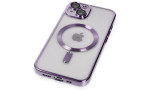 Newface iPhone 15 Kılıf Kross Magneticsafe Kapak - Mor