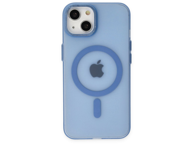 Newface iPhone 15 Kılıf Lodos Magneticsafe Mat Kapak - Sierra Blue