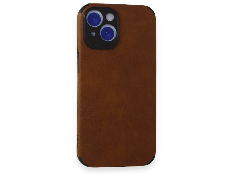 Newface iPhone 15 Kılıf Loop Deri Silikon - Kahverengi