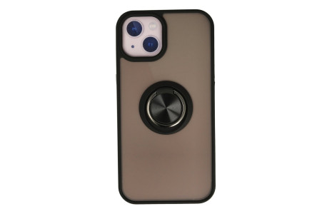 Newface iPhone 15 Kılıf Montreal Yüzüklü Silikon Kapak - Siyah