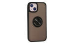 Newface iPhone 15 Kılıf Montreal Yüzüklü Silikon Kapak - Siyah