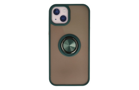 Newface iPhone 15 Kılıf Montreal Yüzüklü Silikon Kapak - Yeşil