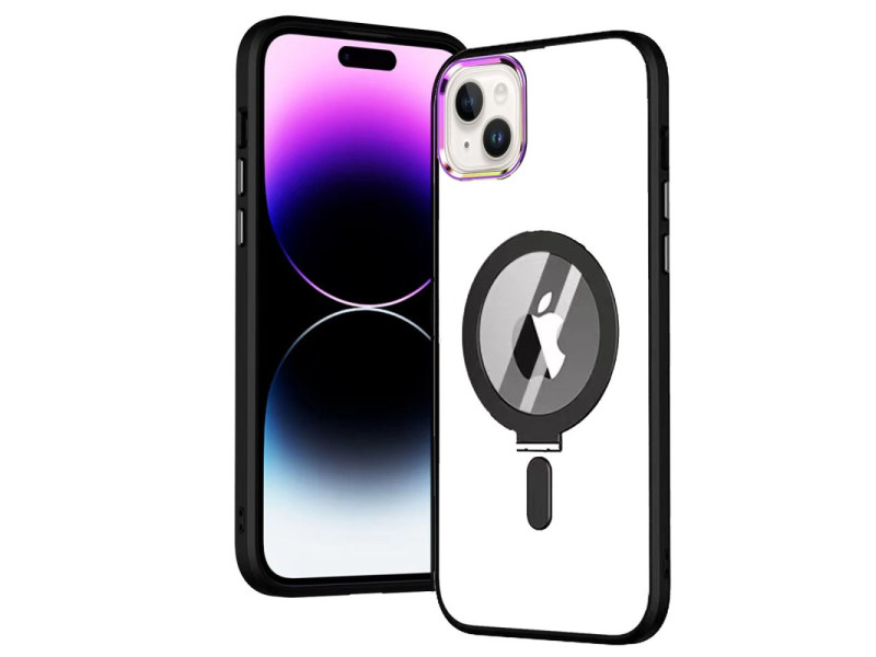 Newface iPhone 15 Kılıf Mudo Magneticsafe Standlı Kapak - Siyah