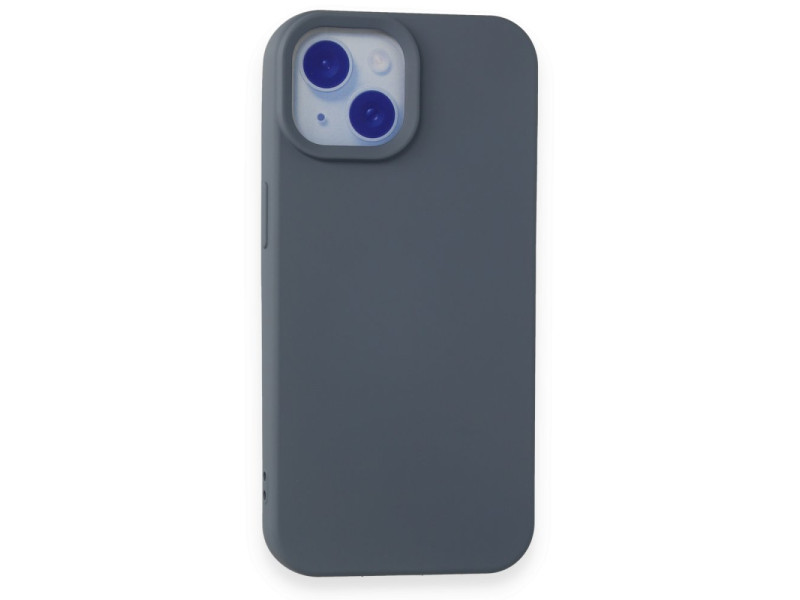 Newface iPhone 15 Kılıf Nano içi Kadife Silikon - Gri