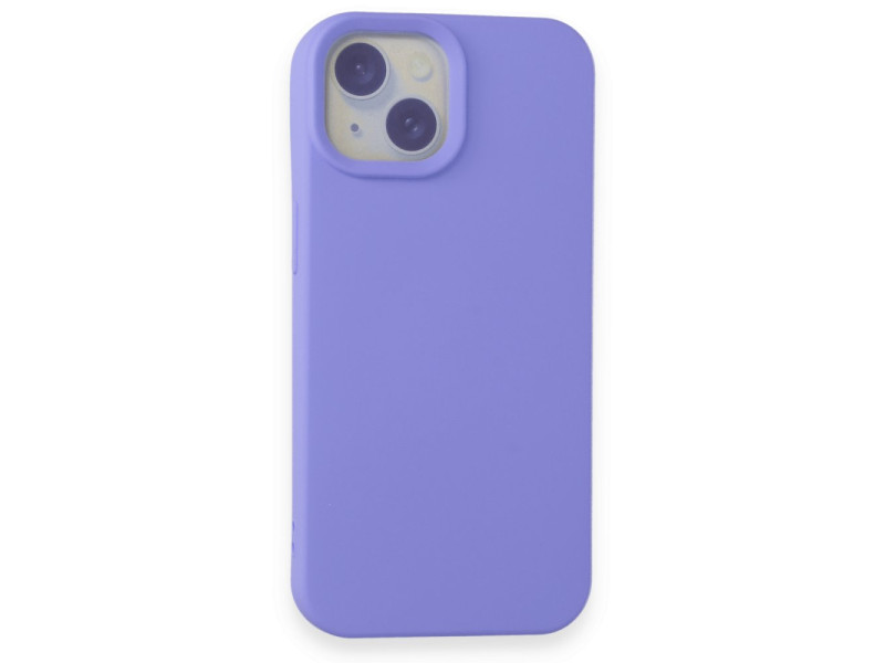 Newface iPhone 15 Kılıf Nano içi Kadife Silikon - Lila