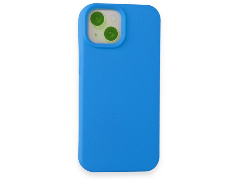 Newface iPhone 15 Kılıf Nano içi Kadife Silikon - Mavi