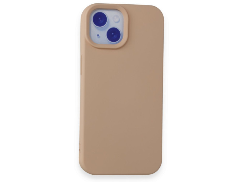 Newface iPhone 15 Kılıf Nano içi Kadife Silikon - Pudra