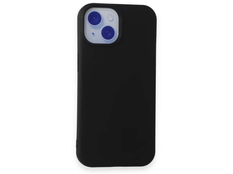 Newface iPhone 15 Kılıf Nano içi Kadife Silikon - Siyah
