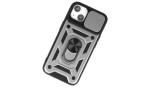 Newface iPhone 15 Kılıf Pars Lens Yüzüklü Silikon - Gümüş