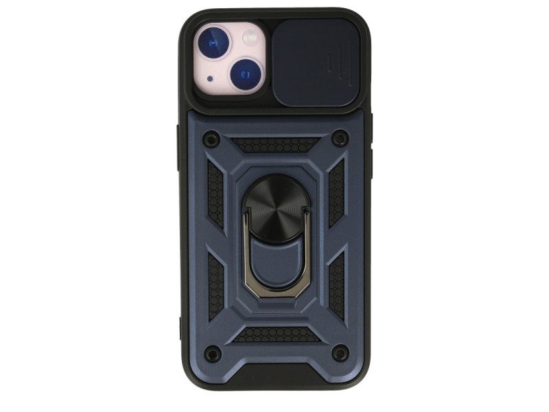 Newface iPhone 15 Kılıf Pars Lens Yüzüklü Silikon - Lacivert