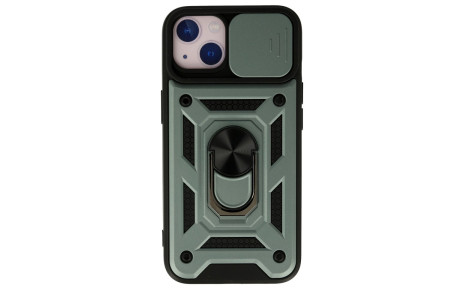 Newface iPhone 15 Kılıf Pars Lens Yüzüklü Silikon - Yeşil