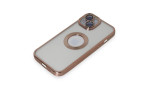 Newface iPhone 15 Kılıf Slot Silikon - Rose Gold