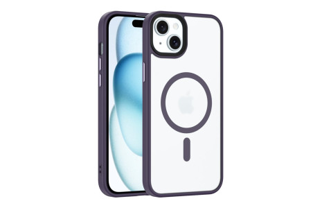 Newface iPhone 15 Kılıf Trex Magneticsafe Kapak - Derin Mor