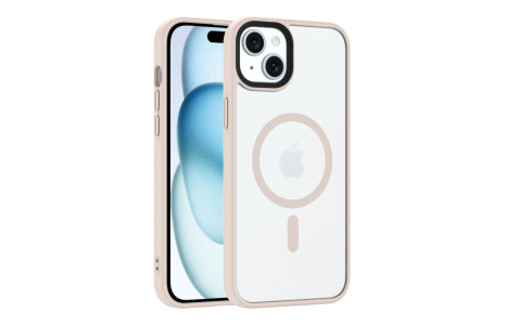 Newface iPhone 15 Kılıf Trex Magneticsafe Kapak - Pudra