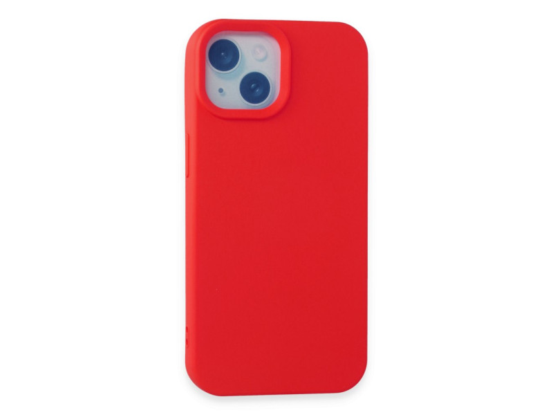 Newface iPhone 15 Plus Kılıf Nano içi Kadife Silikon - Kırmızı