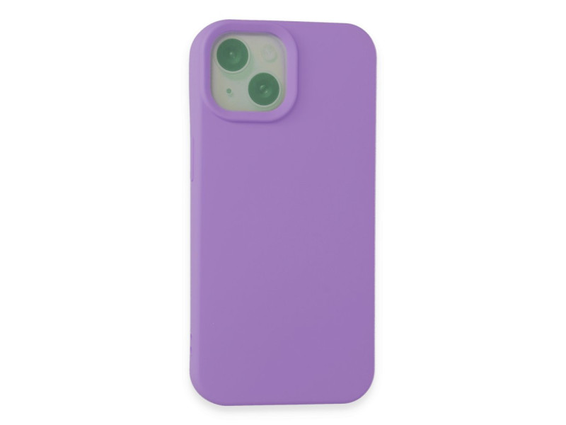 Newface iPhone 15 Plus Kılıf Nano içi Kadife Silikon - Lila