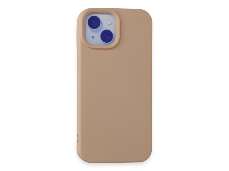 Newface iPhone 15 Plus Kılıf Nano içi Kadife Silikon - Pudra