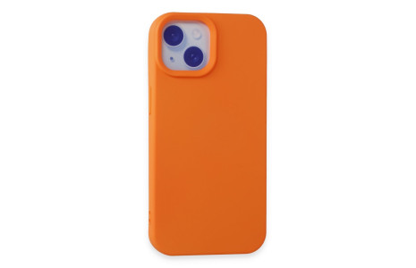 Newface iPhone 15 Plus Kılıf Nano içi Kadife Silikon - Turuncu