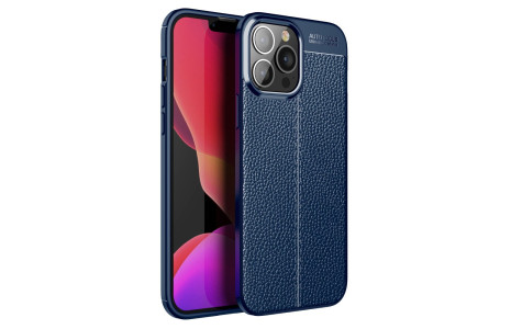 Newface iPhone 15 Pro Kılıf Focus Derili Silikon - Lacivert