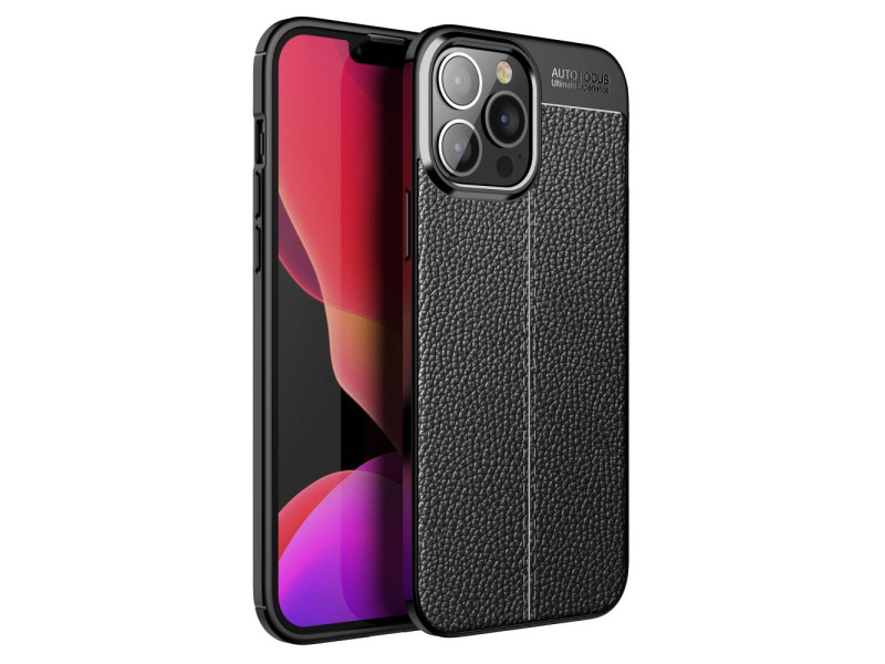 Newface iPhone 15 Pro Kılıf Focus Derili Silikon - Siyah