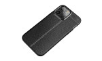 Newface iPhone 15 Pro Kılıf Focus Derili Silikon - Siyah