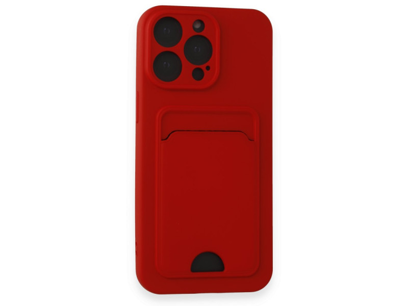 Newface iPhone 15 Pro Kılıf Kelvin Kartvizitli Silikon - Kırmızı