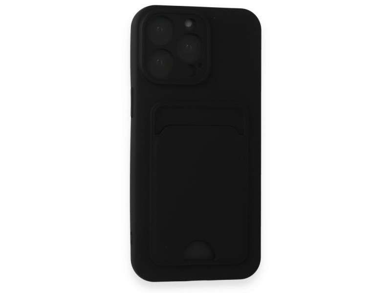Newface iPhone 15 Pro Kılıf Kelvin Kartvizitli Silikon - Siyah