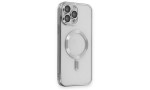 Newface iPhone 15 Pro Kılıf Kross Magneticsafe Kapak - Gümüş