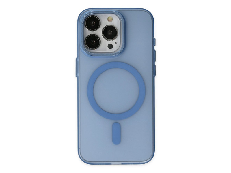 Newface iPhone 15 Pro Kılıf Lodos Magneticsafe Mat Kapak - Sierra Blue