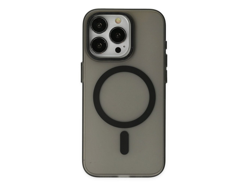 Newface iPhone 15 Pro Kılıf Lodos Magneticsafe Mat Kapak - Siyah