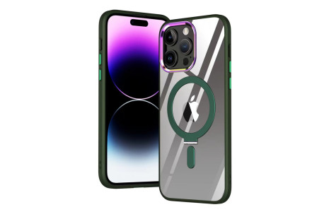 Newface iPhone 15 Pro Kılıf Mudo Magneticsafe Standlı Kapak - Köknar Yeşili