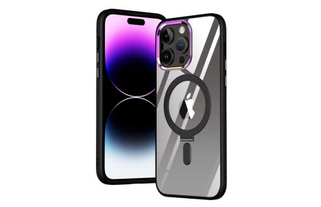 Newface iPhone 15 Pro Kılıf Mudo Magneticsafe Standlı Kapak - Siyah