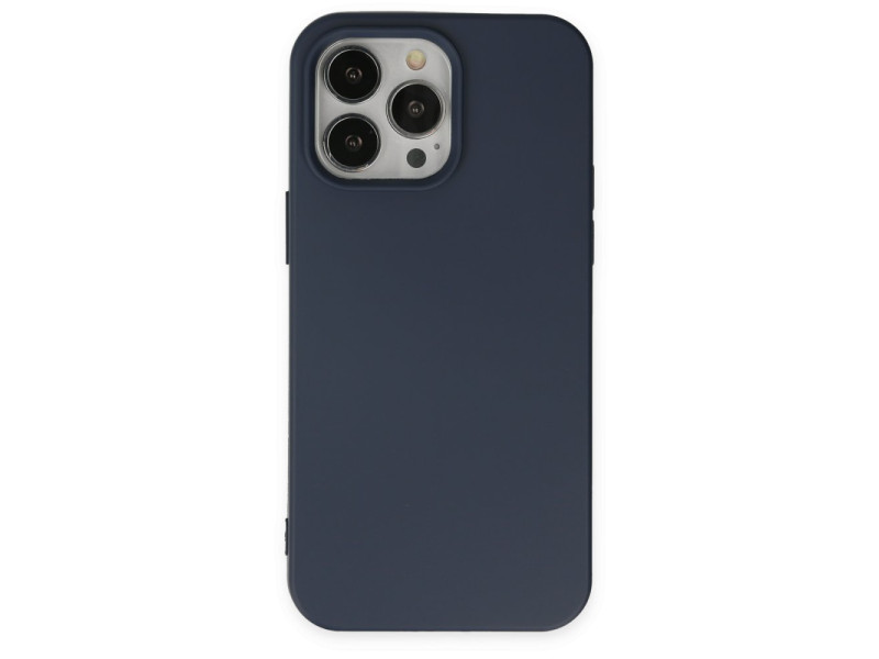 Newface iPhone 15 Pro Kılıf Nano içi Kadife Silikon - Lacivert