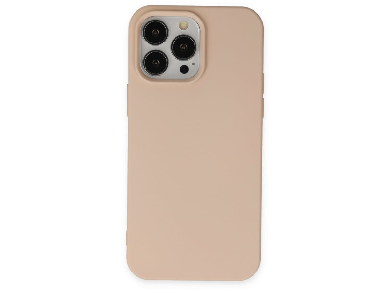 Newface iPhone 15 Pro Kılıf Nano içi Kadife Silikon - Pudra