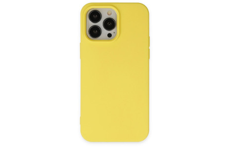 Newface iPhone 15 Pro Kılıf Nano içi Kadife Silikon - Sarı