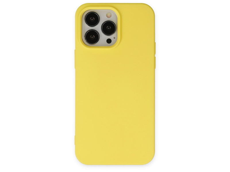 Newface iPhone 15 Pro Kılıf Nano içi Kadife Silikon - Sarı